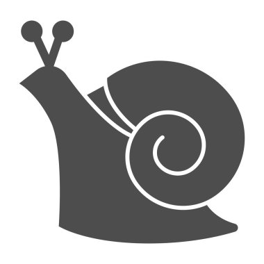 Salyangoz katı ikonu, vahşi yaşam konsepti, beyaz arka planda spiral kabuk işareti olan yumuşakça, mobil konsept ve web tasarımı için glifli salyangoz ikonu. Vektör grafikleri.