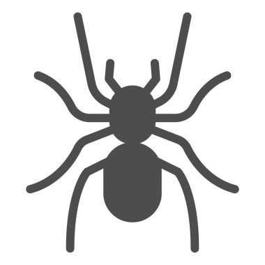 Tarantula katı ikonu, böcek kavramı, beyaz arka planda korkunç büyük örümcek işareti, mobil konsept ve web tasarımı için glyph tarzı tehlikeli tarantula ikonu. Vektör grafikleri.