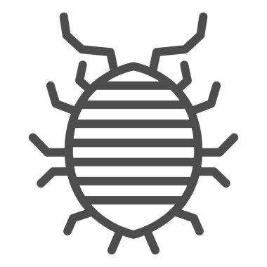 Woodlbit çizgisi simgesi, hata konsepti, beyaz arkaplanda hata işareti, mobil konsept ve web tasarımı için Sowbug simgesi tasarımı. Vektör grafikleri.