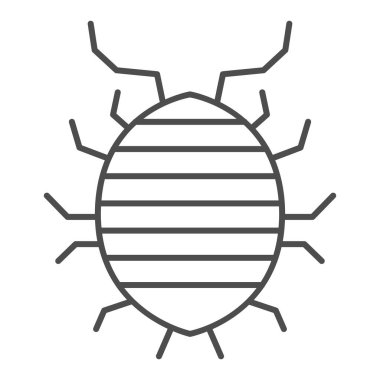 Woodlouse ince çizgi simgesi, hata konsepti, beyaz arkaplanda hata işareti, mobil konsept ve web tasarımı için Sowbug simgesi tasarımı. Vektör grafikleri.