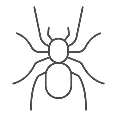Tarantula ince çizgi ikonu, Böcek kavramı, beyaz arka planda korkunç büyük örümcek işareti, mobil konsept ve web tasarımı için ana hatlarda tehlikeli tarantula ikonu. Vektör grafikleri.