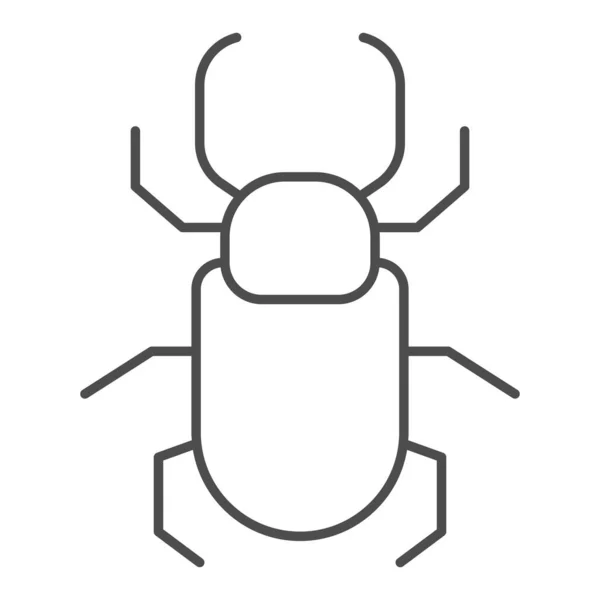 Жук олень тонкой линии значок, концепция насекомых, олень-жук знак на белом фоне, большой жук с разветвленной челюсти значок в стиле наброска для мобильной концепции и веб-дизайна. Векторная графика . — стоковый вектор