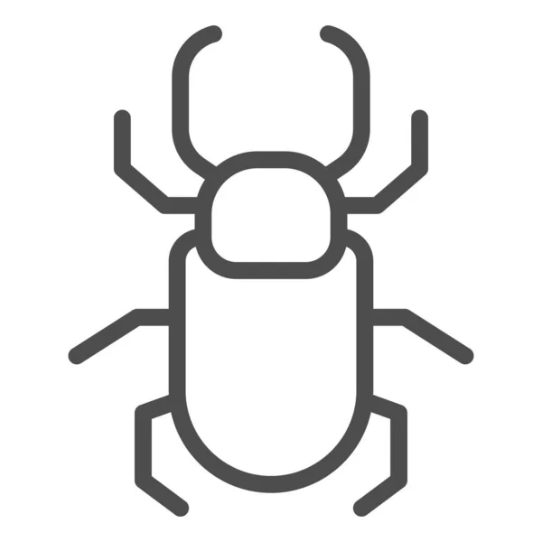Beetle Hirschlinie Symbol, Insektenkonzept, Hirschkäferschild auf weißem Hintergrund, großer Käfer mit verzweigtem Kiefersymbol im Umrissstil für mobiles Konzept und Webdesign. Vektorgrafik. — Stockvektor
