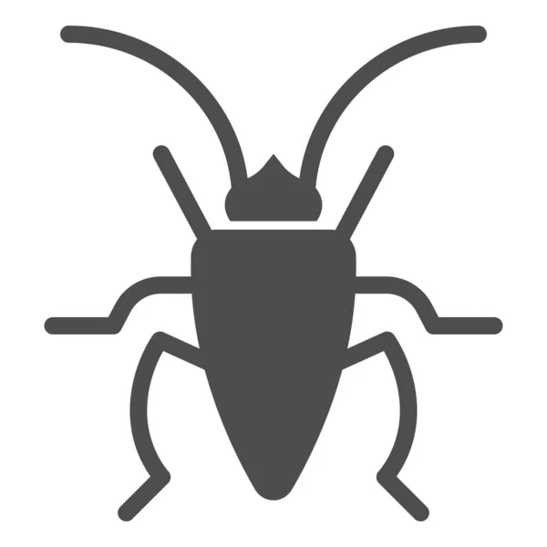 Твердая икона таракана, концепция насекомых, знак таракана на белом фоне, икона таракана в стиле глифа для мобильной концепции и веб-дизайна. Векторная графика . — стоковый вектор