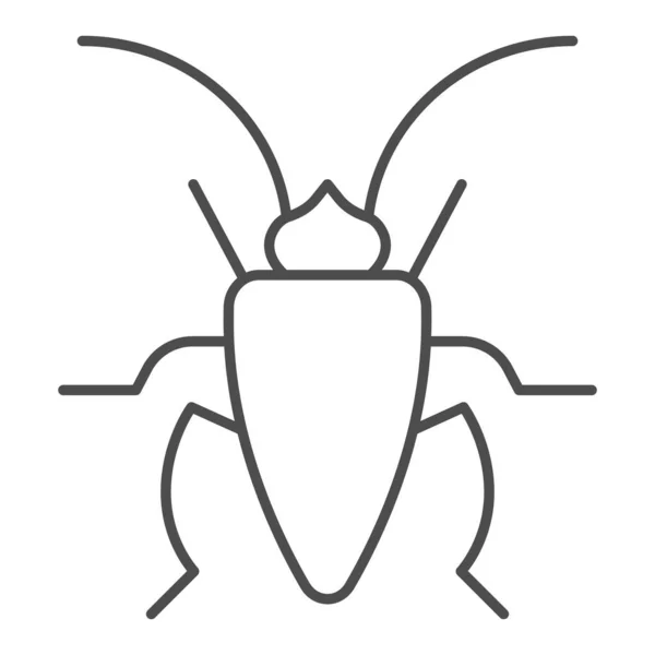 Pictograma liniei subțiri a gândacilor, conceptul insectelor, semnul gândacului pe fundal alb, pictograma siluetei gândacilor în stil contur pentru conceptul mobil și designul web. Grafica vectoriala . — Vector de stoc