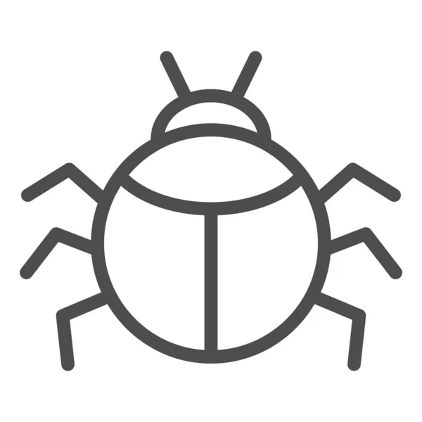 Kever lijn icoon, Insecten concept, bug teken op witte achtergrond, ronde vorm kever silhouet icoon in outline stijl voor mobiele concept en web design. vectorgrafieken. — Stockvector