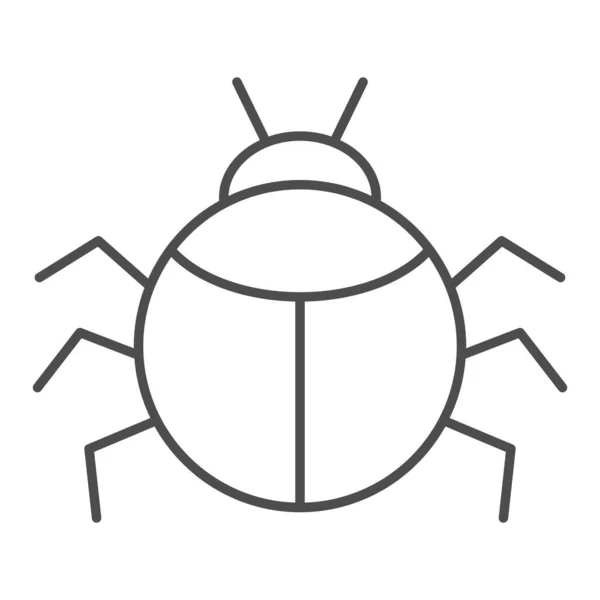 Beetle thin line icon, Insects concept, bug sign on white background, round shaped beetle silhouette icon in outline style for mobile concept and web design. Vector graphics. — Stock Vector