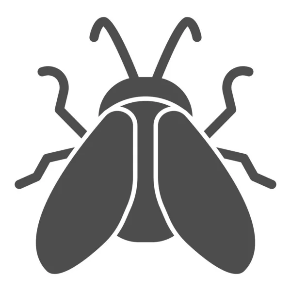 Icono sólido de midge, concepto de insectos, signo de mosca sobre fondo blanco, icono de midge en estilo glifo para concepto móvil y diseño web. Gráficos vectoriales . — Archivo Imágenes Vectoriales