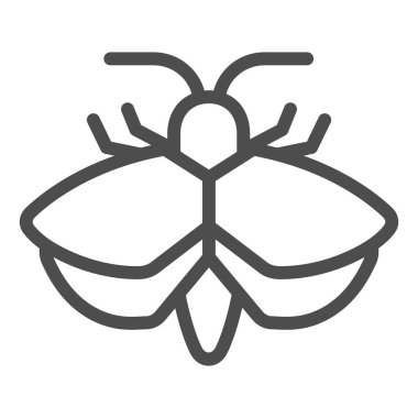 Güve çizgisi ikonu, Böcekler konsepti, beyaz arka planda ben işareti, mobil konsept ve web tasarımı için ana hatlı siluet simgesi. Vektör grafikleri.