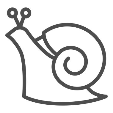 Salyangoz çizgisi ikonu, vahşi yaşam konsepti, beyaz arka planda spiral kabuk işareti olan yumuşakça, mobil konsept ve web tasarımı için ana hatlı salyangoz ikonu. Vektör grafikleri.