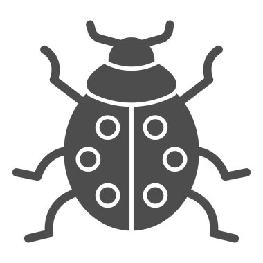 Uğur böceği simgesi, böceği konsepti, arka planda uğur böceği işareti, gezici konsept ve web tasarımı için glifli simge simgesi. Vektör grafikleri.