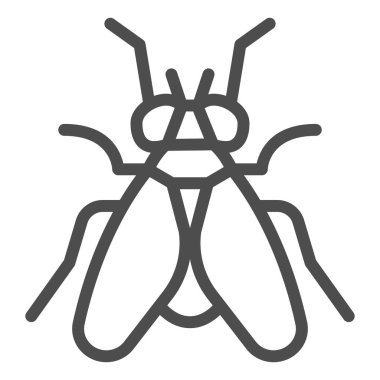 Midge çizgisi simgesi, Böcekler konsepti, beyaz arkaplanda sinek işareti, mobil konsept ve web tasarımı için taslak biçimli Midge simgesi. Vektör grafikleri.