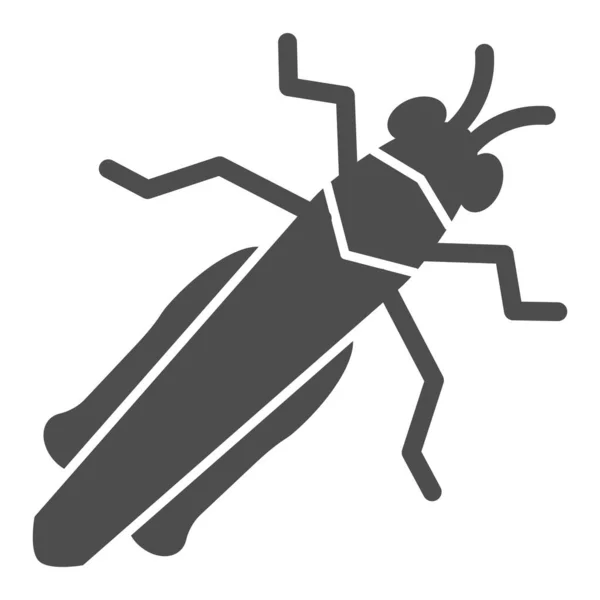 Ícone de gafanhoto sólido, conceito de insetos, sinal de gafanhoto no fundo branco, ícone de críquete no estilo glifo para o conceito móvel e web design. Gráficos vetoriais . — Vetor de Stock