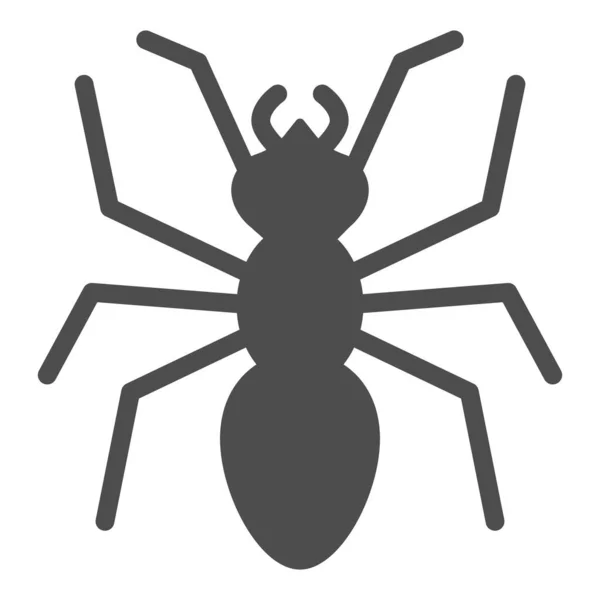 Ícone de formiga sólida, conceito de insetos, sinal de emmet no fundo branco, ícone de silhueta de formiga no estilo de glifo para o conceito móvel e web design. Gráficos vetoriais . — Vetor de Stock