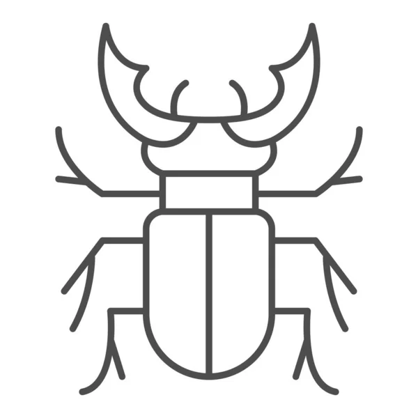 Beetle Hirsch thin line icon, Bugs concept, Hirschkäferschild auf weißem Hintergrund, Hirschkäfer-Symbol im Outline-Stil für mobiles Konzept und Webdesign. Vektorgrafik. — Stockvektor