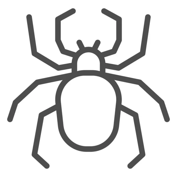 Spinnenlinien-Symbol, Insekten-Konzept, Gruseliges Spinnentier-Insektenzeichen auf weißem Hintergrund, Spinnensilhouetten-Symbol im Umrissstil für mobiles Konzept und Webdesign. Vektorgrafik. — Stockvektor