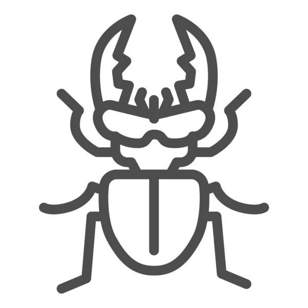 Stag-beetle line icon, Insects concept, large beetle sign on white background, Deer bug icon in outline style for mobile concept and web design. Vector graphics. — Stock Vector