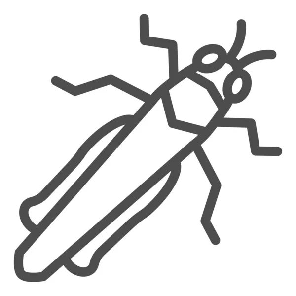 Иконка линии кузнечика, концепция насекомых, знак саранчи на белом фоне, иконка крикета в стиле набросков для мобильной концепции и веб-дизайна. Векторная графика . — стоковый вектор