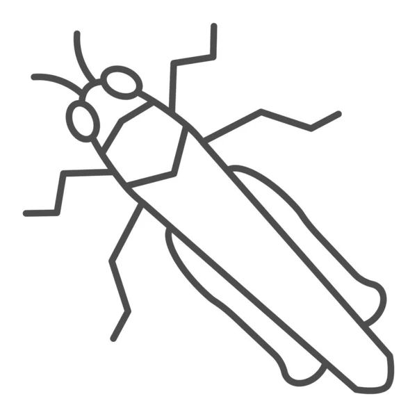 Icône de ligne mince de sauterelle, concept d'insectes, signe acridien sur fond blanc, icône de cricket dans le style de contour pour le concept mobile et la conception Web. Graphiques vectoriels. — Image vectorielle