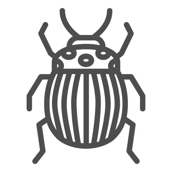 Colorado potato beetle line icon, bugs concept, Striped Beetle sign on white background, Potato or Colorado bug icon in outline style for mobile concept and web design. Vector graphics. — Stock Vector