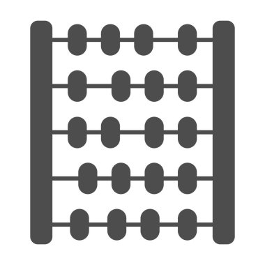 Abaküs katı ikonu, eğitim ve okul konsepti, beyaz arka planda okul abaküsü imzası, mobil konsept ve web tasarımı için glifli abaküs ahşap oyuncak ikonu. Vektör grafikleri.