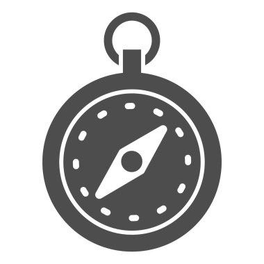 Katı pusula simgesi, denizcilik konsepti, beyaz arkaplanda seyrüsefer ekipmanı tabelası, mobil konsept ve web tasarımı için pusula simgesi. Vektör grafikleri.