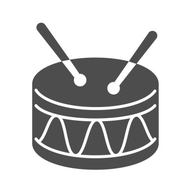 Davul simgesi, çocuk oyuncakları konsepti, beyaz arka planda bateri oyuncağı tabelası, mobil konsept ve web tasarımı için simge şeklinde Trampet Davulu simgesi. Vektör grafikleri.