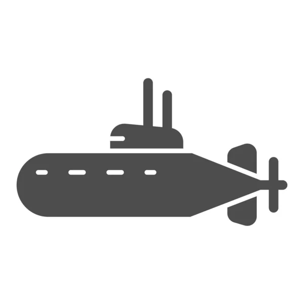 U-Boot solides Symbol, nautisches Konzept, Unterwasser-Bootsschild auf weißem Hintergrund, U-Boot mit Periskop-Symbol im Glyphen-Stil für mobiles Konzept und Webdesign. Vektorgrafik. — Stockvektor