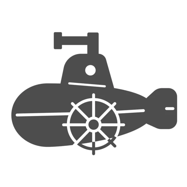 U-Boot-Modell solide Ikone, Kinderspielzeug-Konzept, fröhliches U-Boot-Zeichen auf weißem Hintergrund, U-Boot-Spielzeug-Symbol im Glyphen-Stil für mobiles Konzept und Webdesign. Vektorgrafik. — Stockvektor