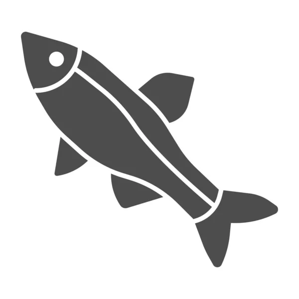 Icône solide poisson, concept océan, petit panneau poisson de mer sur fond blanc, icône silhouette poisson en style glyphe pour concept mobile et web design. Graphiques vectoriels. — Image vectorielle