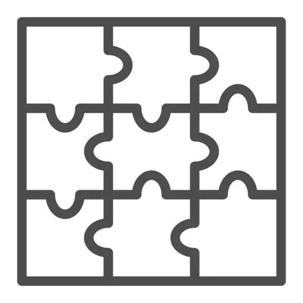 Піктограма лінії головоломки, концепція дитячих іграшок, знак розділу головоломки на білому тлі, піктограма головоломки дев'яти частин у стилі контур для мобільної концепції та веб-дизайну. Векторна графіка . — стоковий вектор