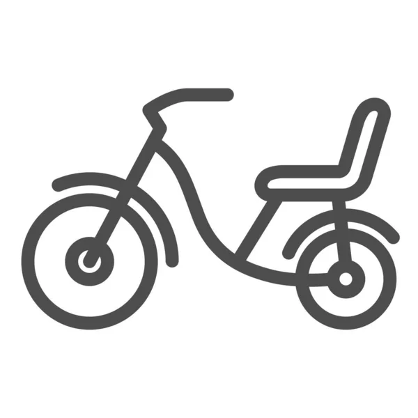 Icono de línea de bicicleta para niños, concepto de infancia, signo de bicicleta infantil sobre fondo blanco, icono de bicicleta para niños en estilo de esquema para el concepto móvil y el diseño web. Gráficos vectoriales . — Vector de stock