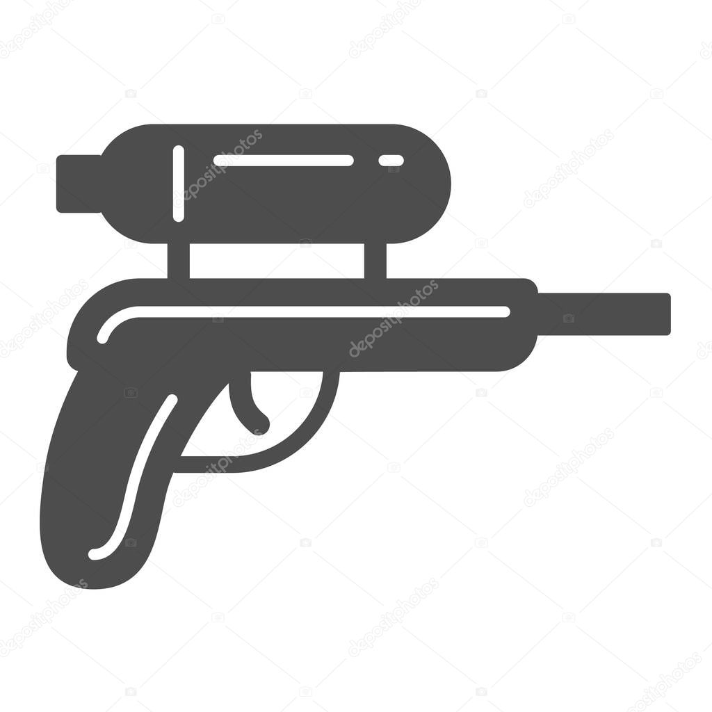Water gun solid icon, Kids toys concept, gun toy sign on white background, Water pistol icon in glyph style for mobile concept and web design. Vector graphics.