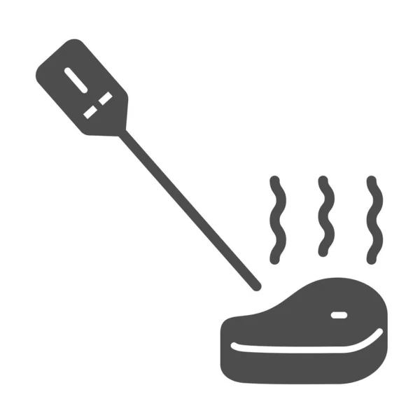 Digitale vlees thermometer solide pictogram, bbq concept, keuken slimme steak thermometer teken op witte achtergrond, Thermometer voor grillen pictogram in glyph stijl voor mobiel en web. vectorgrafieken. — Stockvector