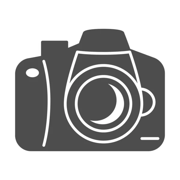 Camera solide icoon, reisconcept, fotocamera teken op witte achtergrond, Vintage fotocamera icoon in glyph stijl voor mobiel concept en webdesign. vectorgrafieken. — Stockvector