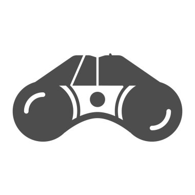 Dürbün katı simgesi, golf konsepti için ekipman, beyaz arka planda dürbün işareti, mobil ve web tasarımı için glifli dürbün aygıtı simgesi. Vektör grafikleri.