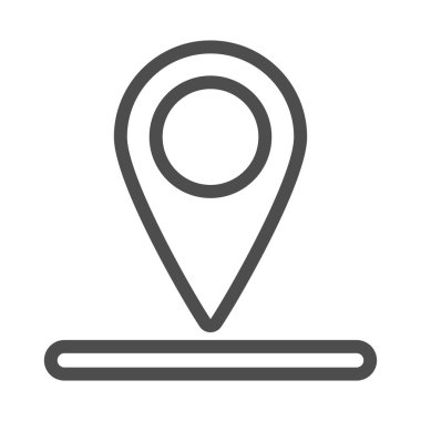 Harita çizgisi ikonu, golf konsepti, beyaz arka planda Golf konumu işareti, mobil konsept ve web tasarımı için ana hatlı golf logosu simgesi. Vektör grafikleri.