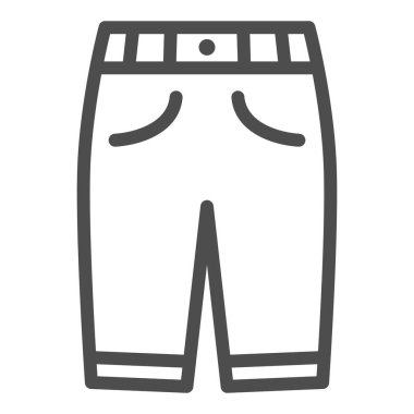 Capri çizgisi ikonu, kıyafet konsepti, beyaz arka planda erkek spor pantolonu imzası, mobil konsept ve web tasarımı için kapri pantolon simgesi. Vektör grafikleri.