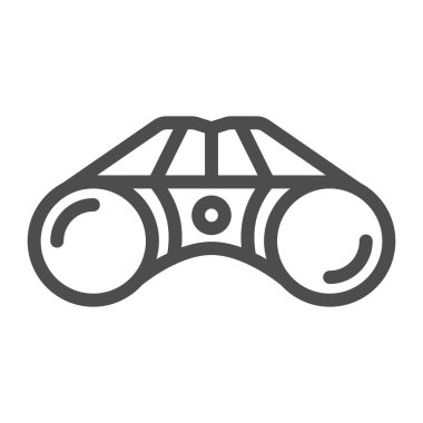 Dürbün çizgisi simgesi, golf konsepti ekipmanı, beyaz arka planda dürbün gözlüğü işareti, mobil ve web tasarımı için özet biçimli dürbün aygıtı simgesi. Vektör grafikleri.