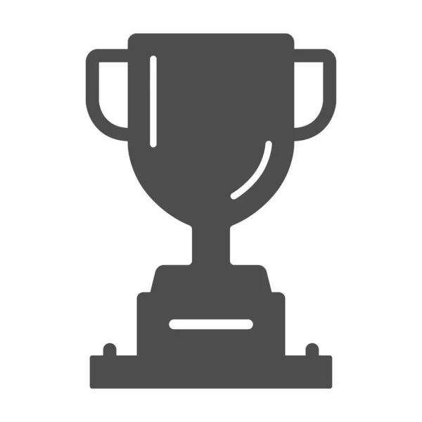 Winnaar beker solide icoon, sport en competitie concept, Trofee teken op witte achtergrond, Champion cup icoon in glyph stijl voor mobiel concept en web design. vectorgrafieken. — Stockvector