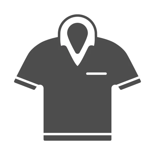Golf polosu tişörtü katı ikonu, golf konsepti, beyaz arka planda tişört tabelası, taşınabilir konsept ve web tasarımı için glyph tarzı Polo tişört ikonu. Vektör grafikleri. — Stok Vektör