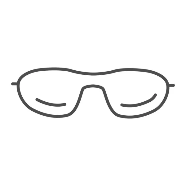 Icono de línea delgada de gafas de sol, concepto de accesorios de verano, signo de gafas sobre fondo blanco, icono de gafas en estilo de esquema para el concepto móvil y diseño web. Gráficos vectoriales . — Archivo Imágenes Vectoriales
