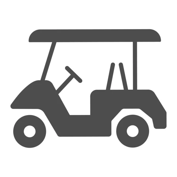 Icône solide de voiture de golf, concept d'équipement et de sport, panneau électrique de voiture de golf sur fond blanc, icône de voiturette de golf dans le style glyphe pour le concept mobile et la conception Web. Graphiques vectoriels. — Image vectorielle