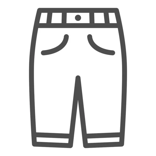 Icône de ligne Capri, concept de vêtements, signe de pantalon de sport pour homme sur fond blanc, icône de pantalon Capri dans le style de contour pour concept mobile et design web. Graphiques vectoriels. — Image vectorielle