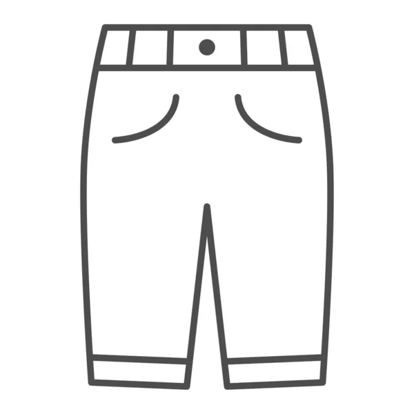 Icône de ligne mince Capri, concept de vêtements, signe de pantalon de sport homme sur fond blanc, icône de pantalon Capri dans le style de contour pour concept mobile et web design. Graphiques vectoriels. — Image vectorielle