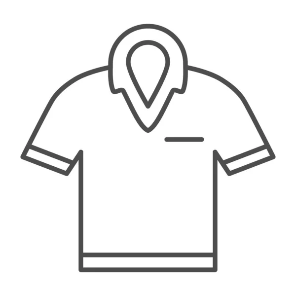 Golf póló vékony vonal ikon, golf koncepció, póló jel fehér háttér, Polo ing ikon vázlatos stílus mobil koncepció és web design. Vektorgrafika. — Stock Vector
