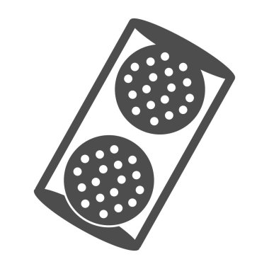 Golf topları kutu gibi sağlam ikon, ekipman ve spor konsepti, beyaz arka planda golf topu tabelası, mobil konsept ve web tasarımı için glifli simge şeklinde golf topları. Vektör grafikleri.