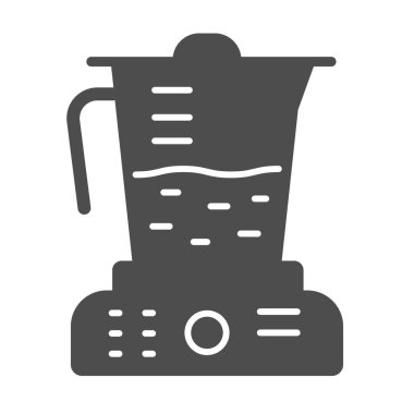 Meyve sıkacağı katı ikonu, mutfak aletleri konsepti, beyaz arka planda blender işareti, mobil konsept ve web tasarımı için glifli sıkma simgesi. Vektör grafikleri.