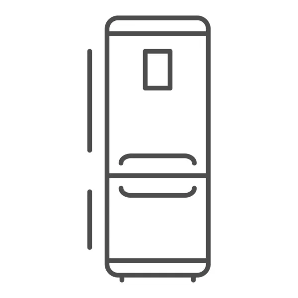 Ícone de linha fina geladeira, conceito de aparelhos de cozinha, sinal de geladeira no fundo branco, ícone de geladeira de cozinha no estilo esboço para o conceito móvel e web design. Gráficos vetoriais . — Vetor de Stock
