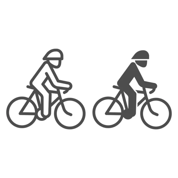 Fahrradlinie und einheitliches Symbol, Sommersportkonzept, Fahrradsymbol auf weißem Hintergrund, Fahrradsymbol im Outline-Stil für mobiles Konzept und Webdesign. Vektorgrafik. — Stockvektor